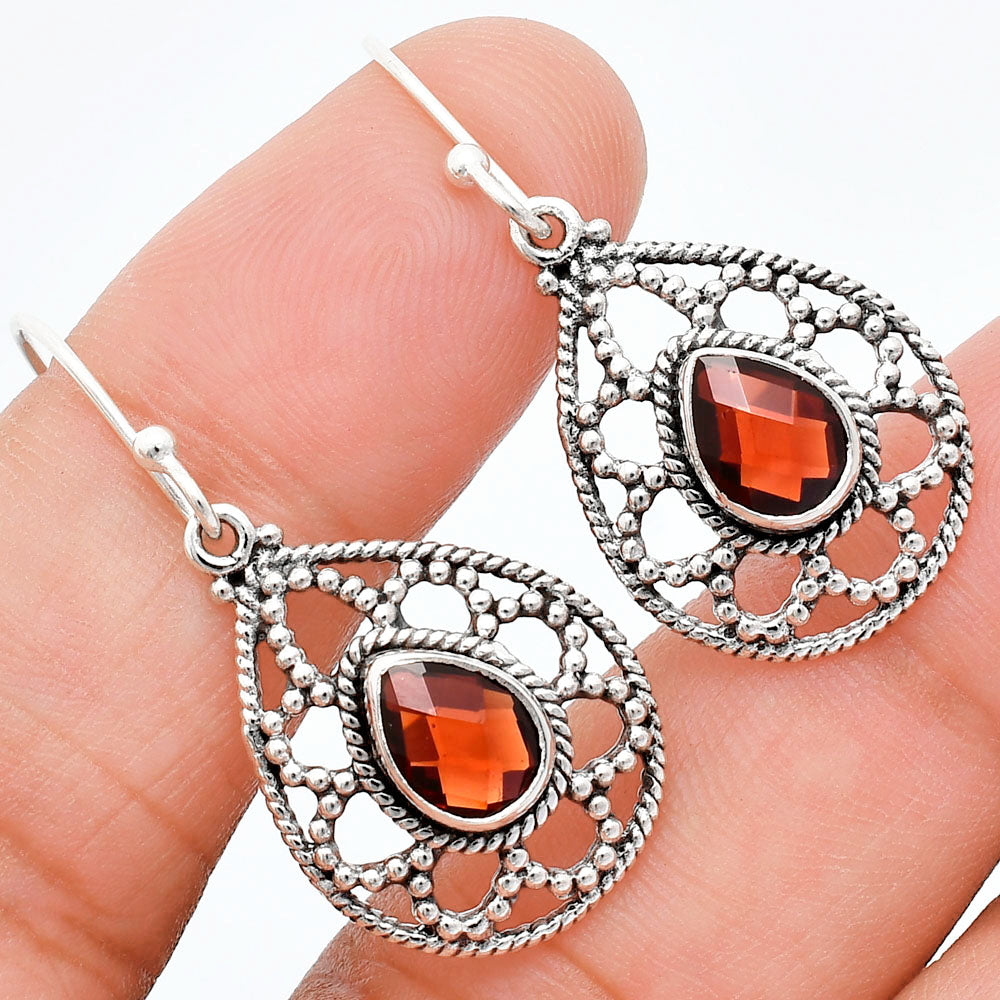 Natural Gemstones Pear Shape 925 Sterling Silver Earrings Jewelry E-1251 AGE1010