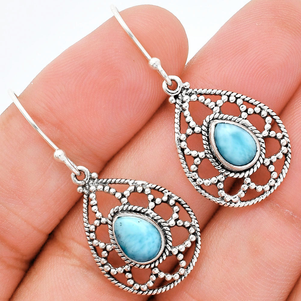Natural Gemstones Pear Shape 925 Sterling Silver Earrings Jewelry E-1251 AGE1010