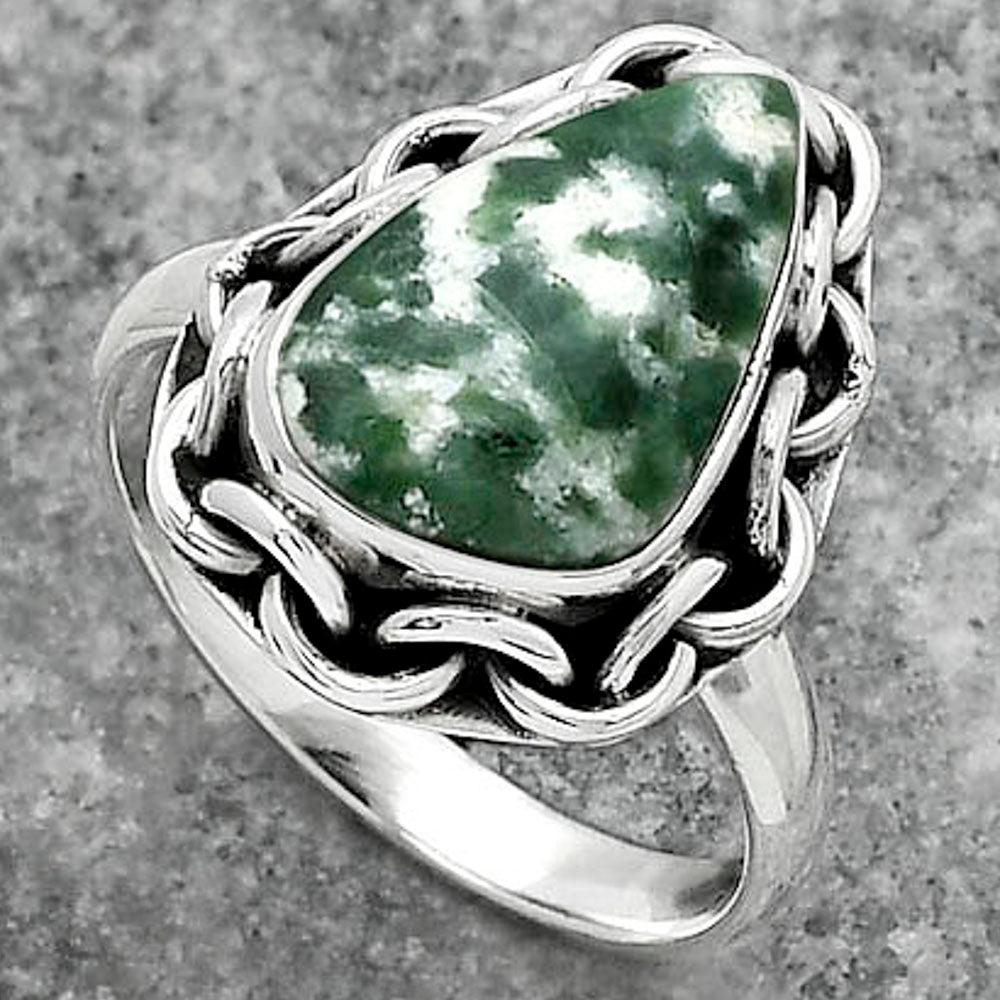Natural Dioptase Ring size-7.5 R-1528 SDR155019