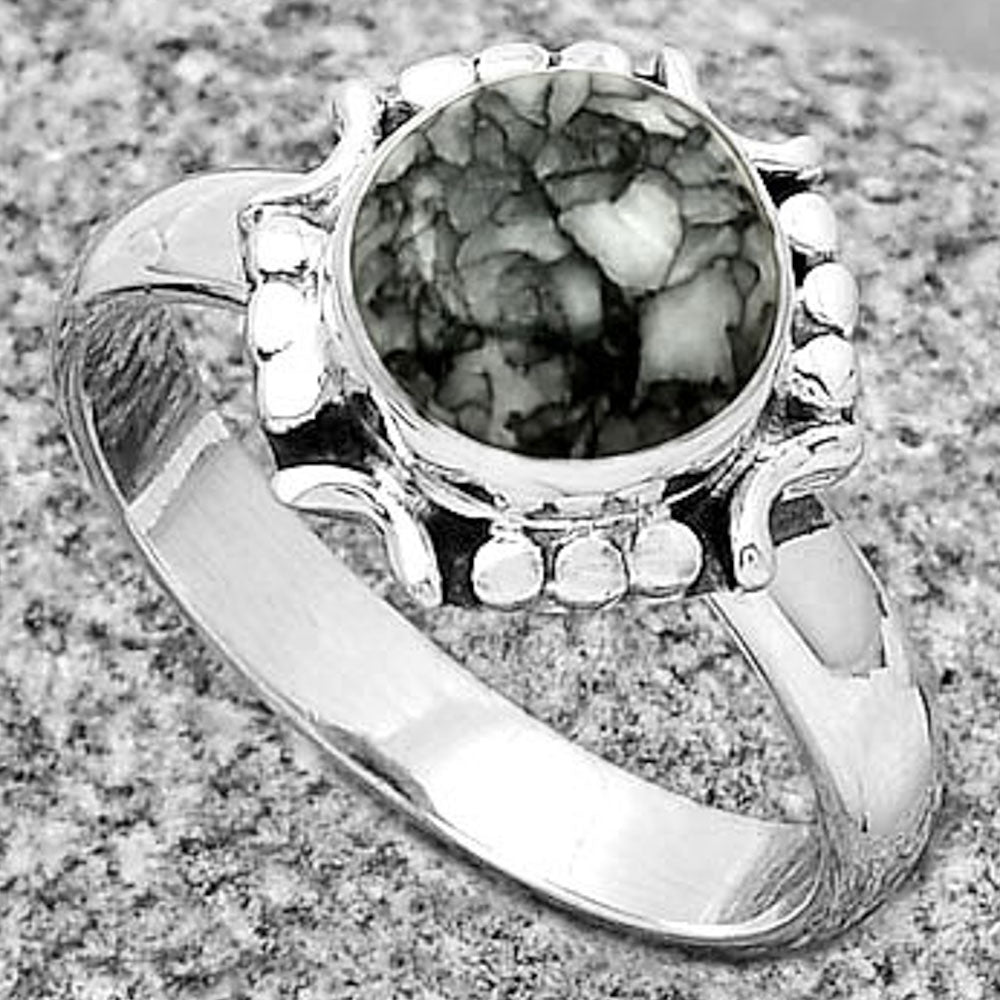 Natural Pinolith Stone Ring size-9 R-1071 SDR191350