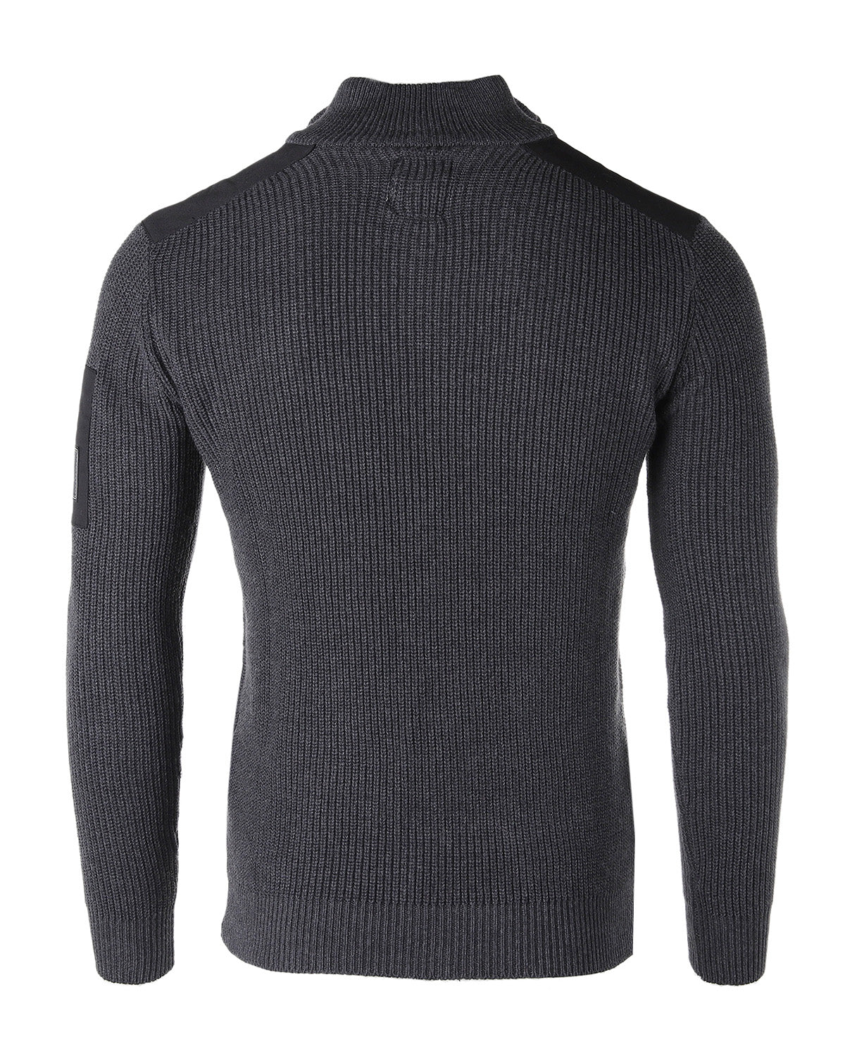 ZIMEGO Mens Long Sleeve Pullover Quarter Zip Mock Neck Polo Sweater with Pocket