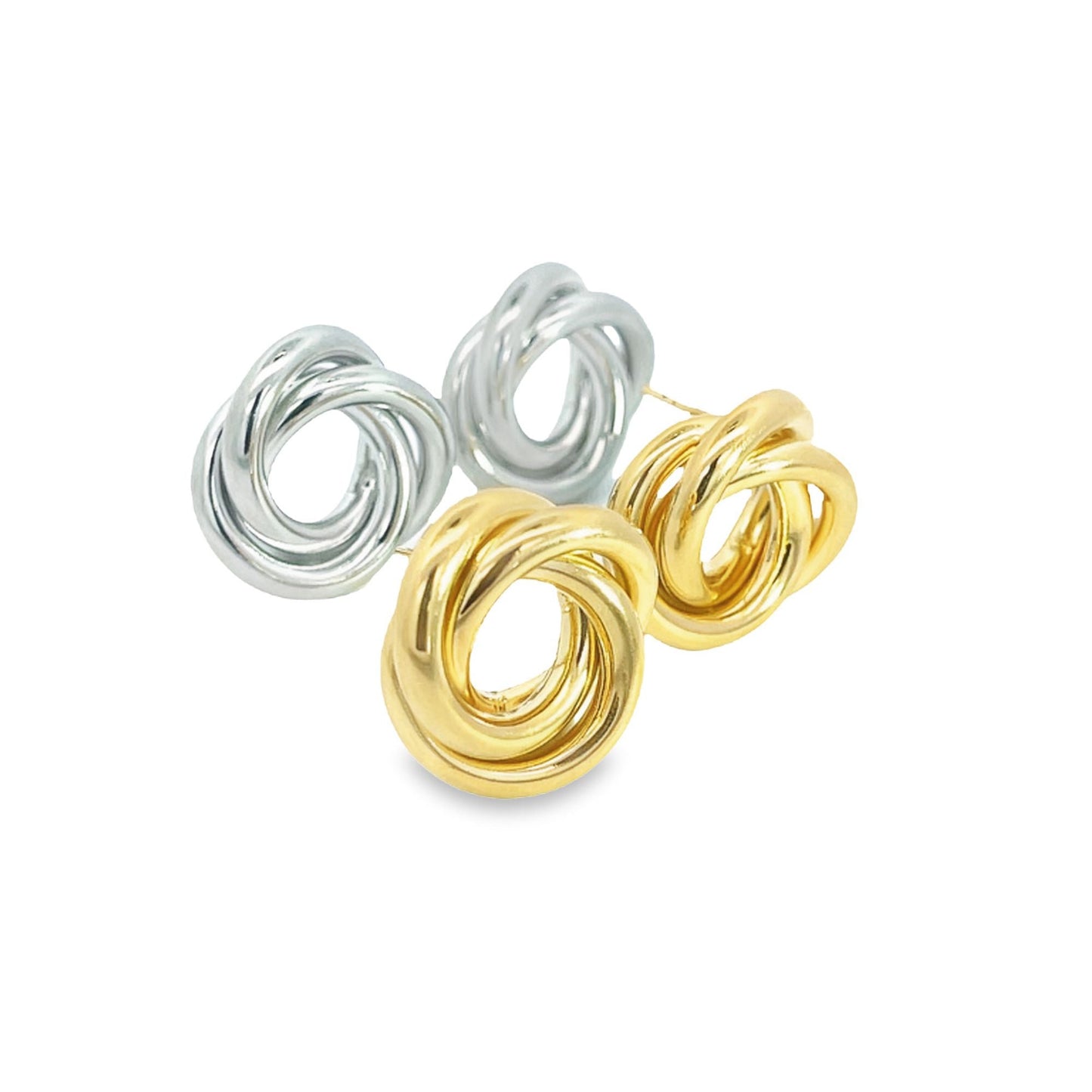 18K Gold Filled Classic Ribbon Knot Stud Earrings