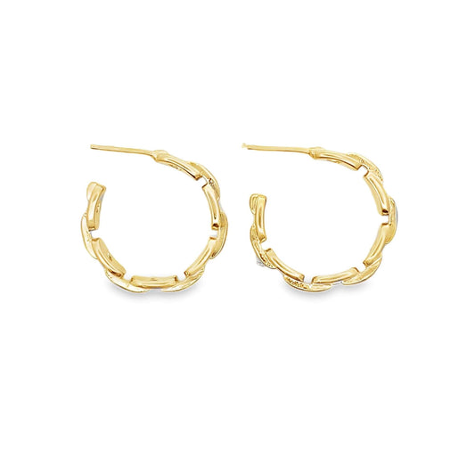Thin Cuban Link Open Hoops (K163)