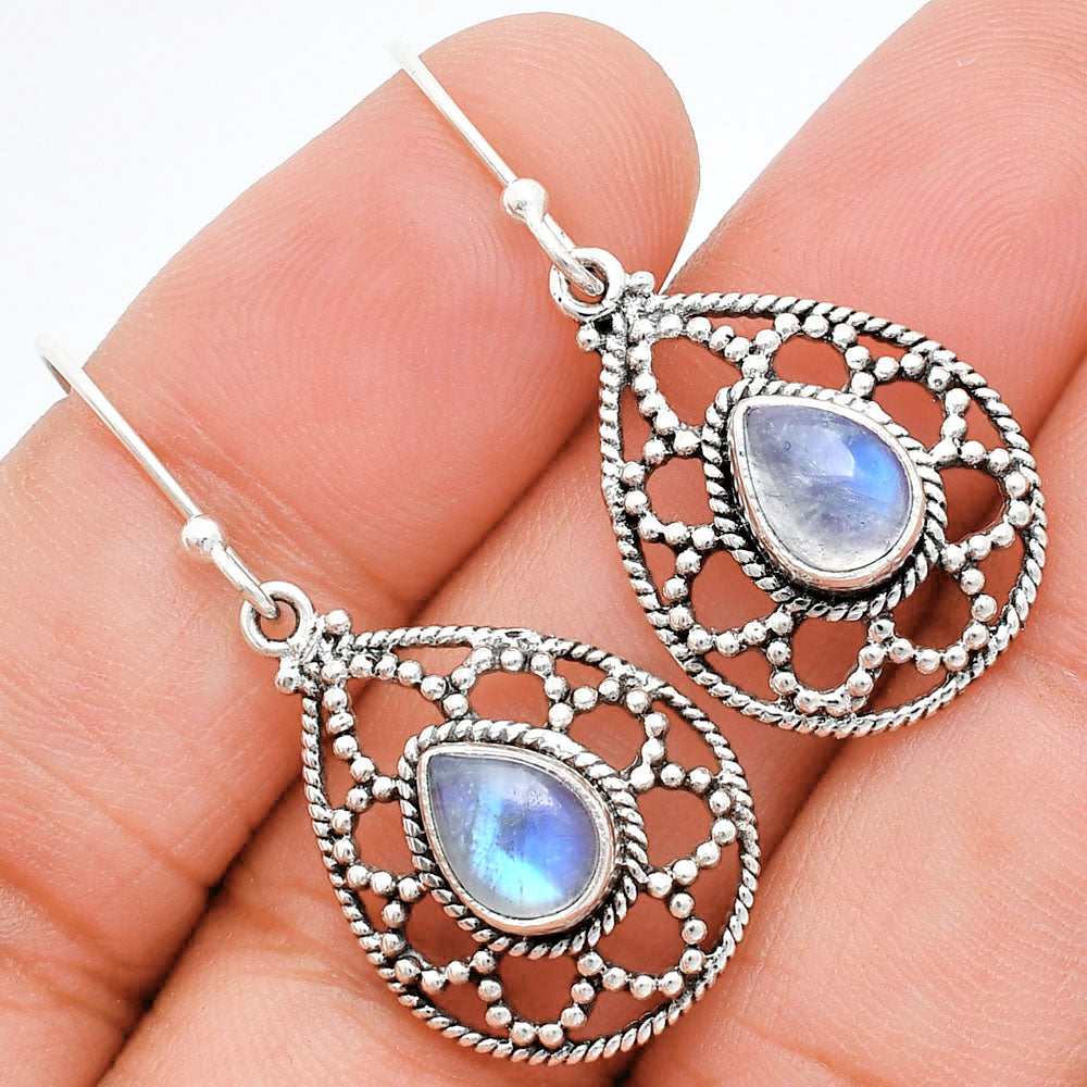 Natural Gemstones Pear Shape 925 Sterling Silver Earrings Jewelry E-1251 AGE1010