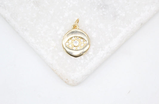 18K Gold Filled Round Evil Eye