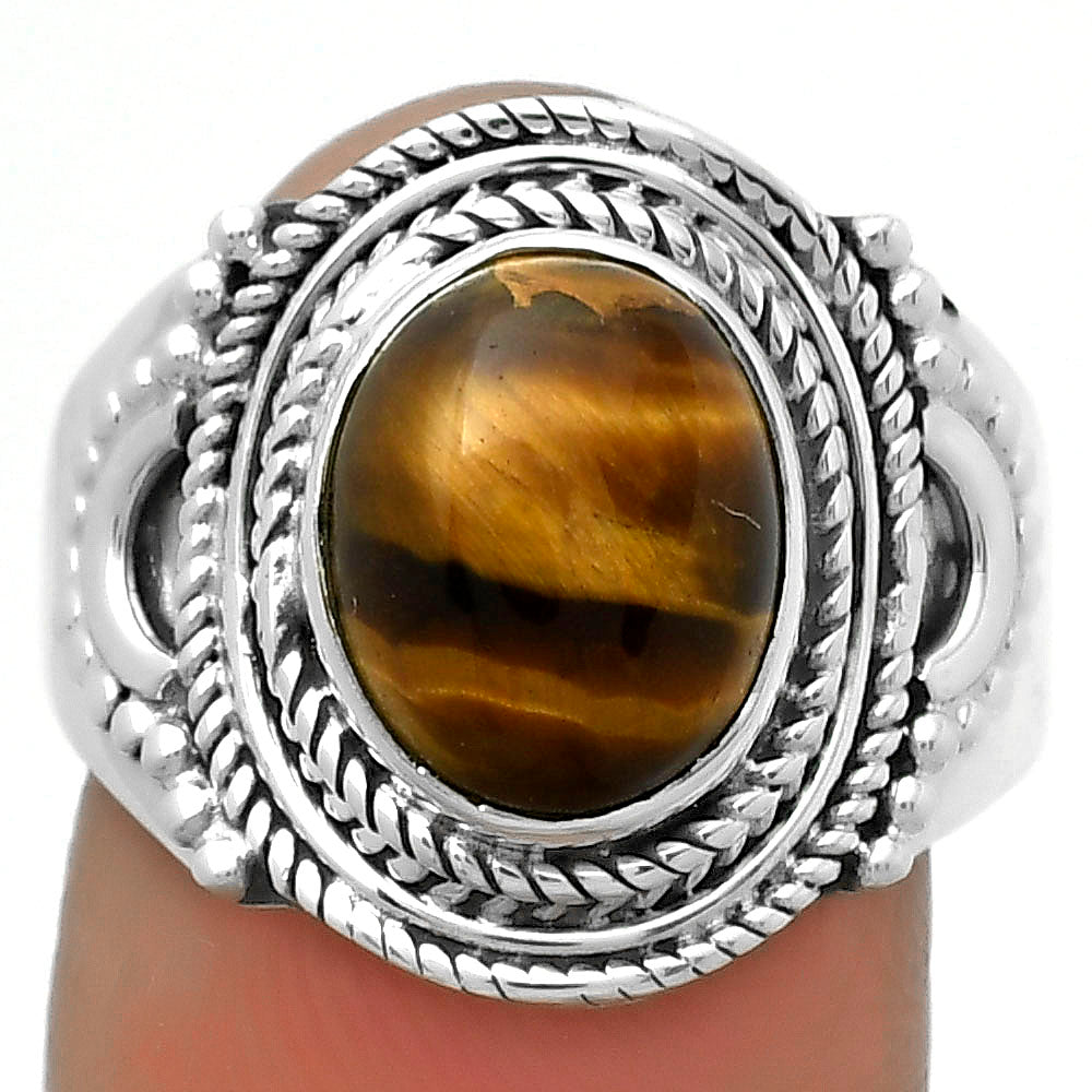 Natural Tiger Eye - Africa Ring size-9 R-1570 SDR173384