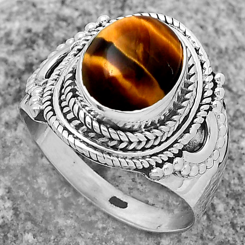 Natural Tiger Eye - Africa Ring size-9 R-1570 SDR173384
