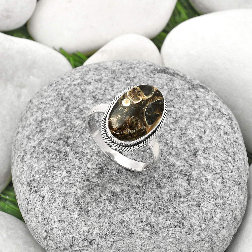 Natural Turtella Jasper - USA Ring size-8.5 R-1009 SDR181294