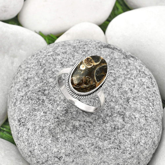 Natural Turtella Jasper - USA Ring size-8.5 R-1009 SDR181294
