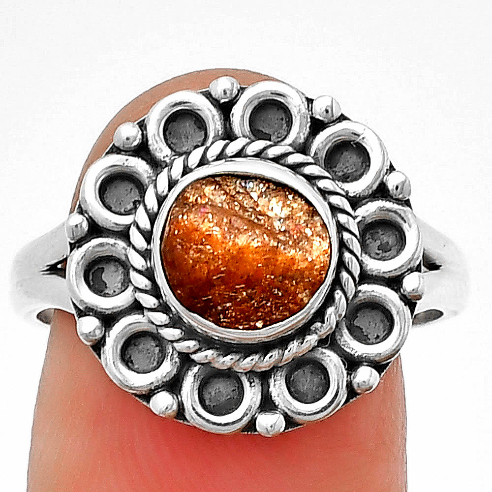 Natural Sunstone Rough Ring size-8.5 R-1256 SDR204512