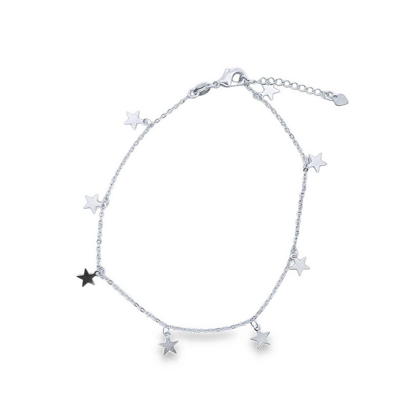 18K Gold Filled Star Rolo Anklet (E186)