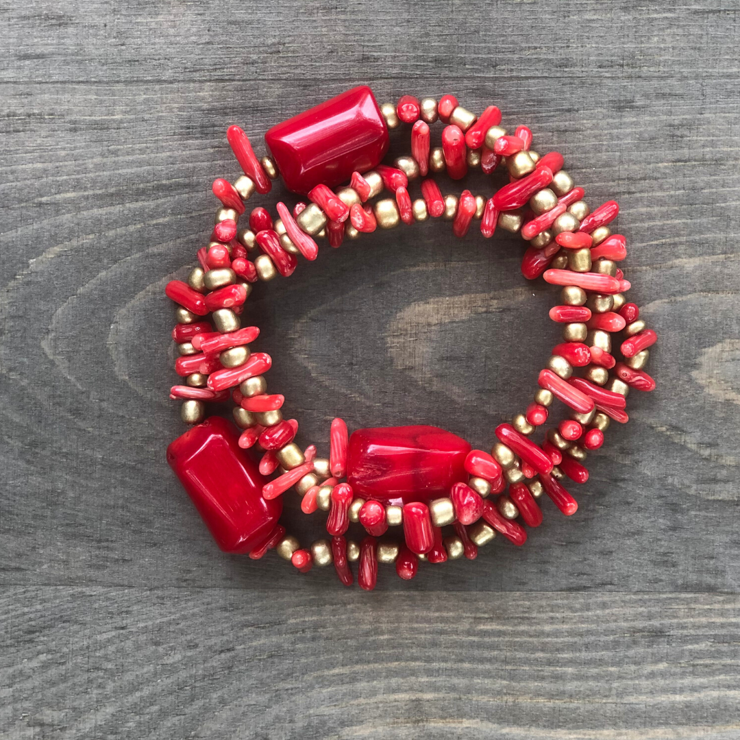 Coral Trio Bracelet Set